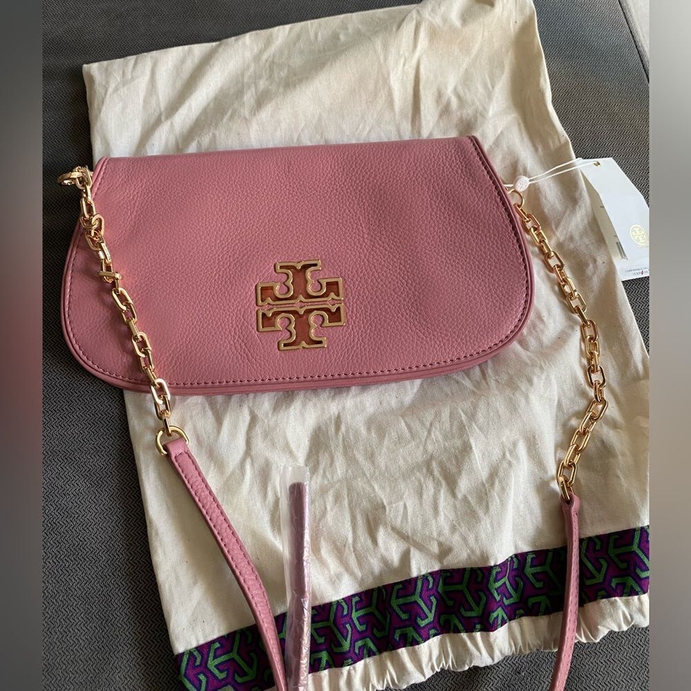 NWT Tory Burch Britten Crossbody Clutch Barbie Pink